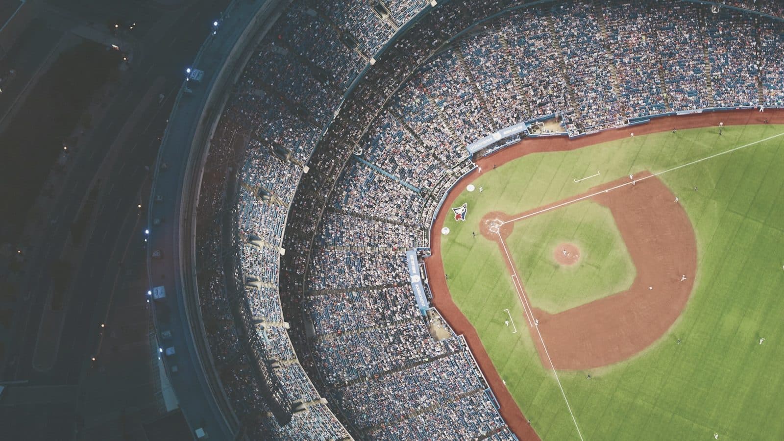A baseball stadium from above