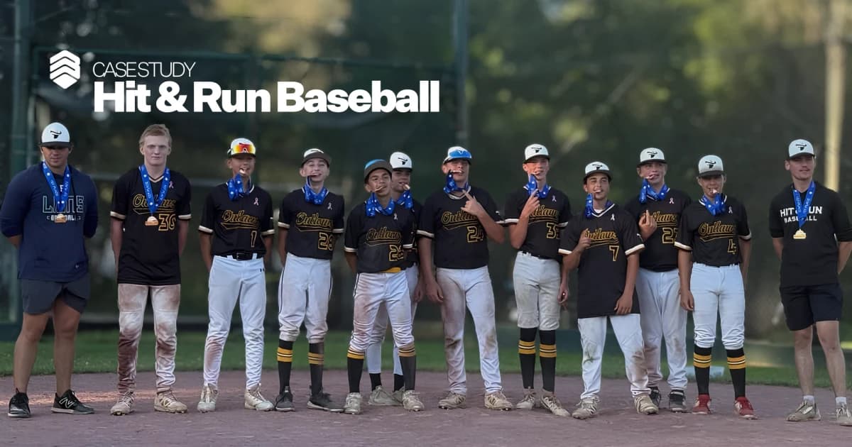 A Hit & Run Baseball team with medals after a tournament